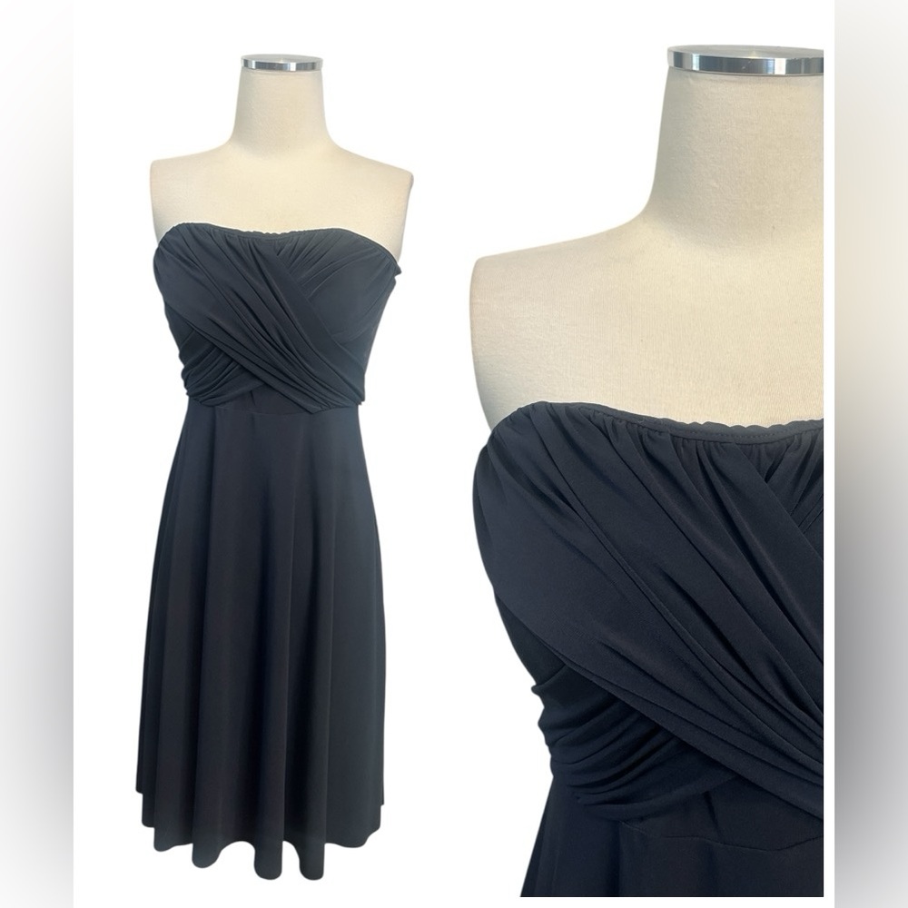 Ann Taylor Navy Wrap Top Strapless Dress Sz 4